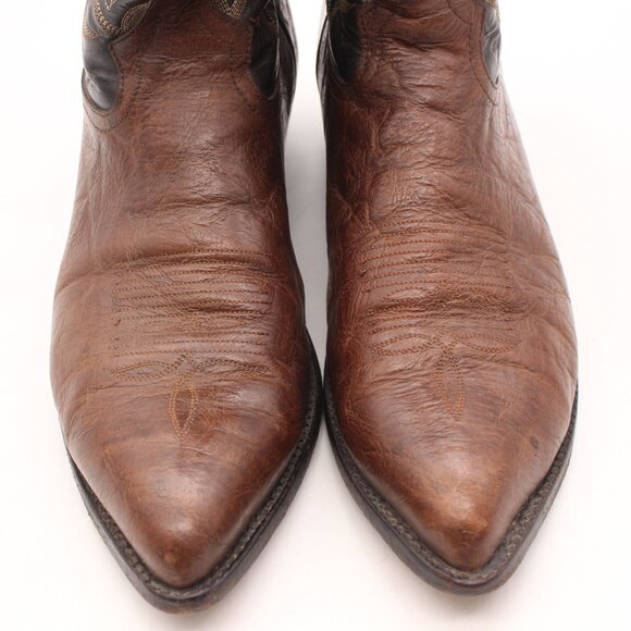 Tony Lama Brown and Black Cowboy Boots - Picture 9 of 9